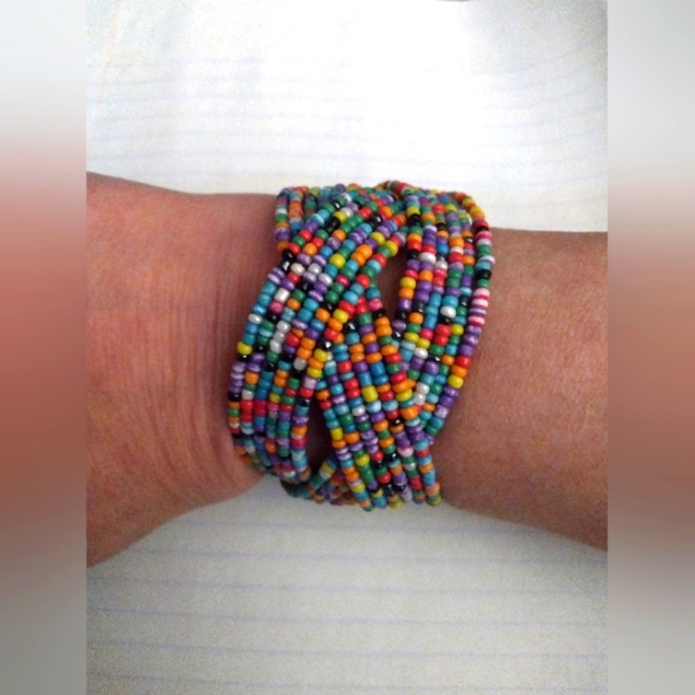 Beaded cuff bracelet